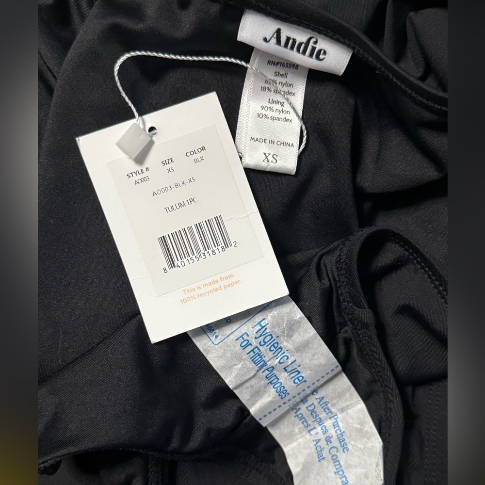 ANDIE SWIM Tulum One Piece in Black XS NWT 113 - Picture 7 of 10